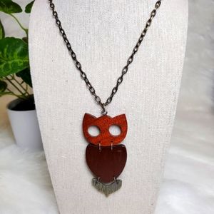 Wooden Owl Necklace